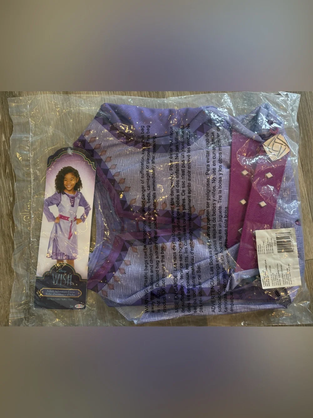 Disney Wish Asha’s Adventure Dress Purple Costume with Pink Belt